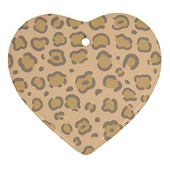 Leopard Print Heart Ornament (two Sides) by Sobalvarro