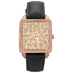 Leopard Print Rose Gold Leather Watch  by Sobalvarro