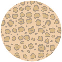 Leopard Print Wooden Puzzle Round by Sobalvarro