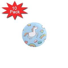 Unicorn Seamless Pattern Background Vector 1  Mini Magnet (10 Pack)  by Sobalvarro