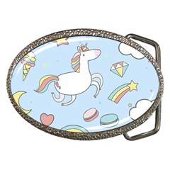 Unicorn Seamless Pattern Background Vector Belt Buckles by Sobalvarro