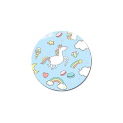 Unicorn Seamless Pattern Background Vector Golf Ball Marker (4 pack)