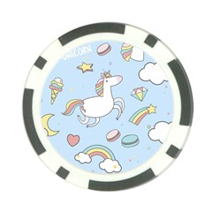 Unicorn Seamless Pattern Background Vector Poker Chip Card Guard by Sobalvarro