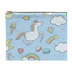 Unicorn Seamless Pattern Background Vector Cosmetic Bag (xl) by Sobalvarro