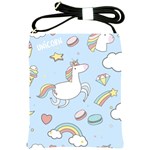 Unicorn Seamless Pattern Background Vector Shoulder Sling Bag Front