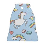 Unicorn Seamless Pattern Background Vector Bell Ornament (Two Sides) Front