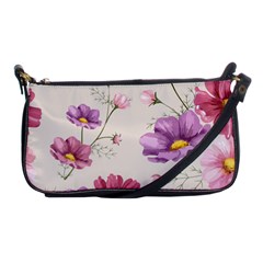 Vector Hand Drawn Cosmos Flower Pattern Shoulder Clutch Bag