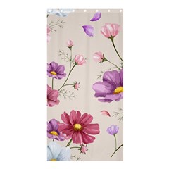 Vector Hand Drawn Cosmos Flower Pattern Shower Curtain 36  x 72  (Stall) 