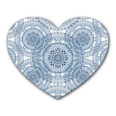 Boho Pattern Style Graphic Vector Heart Mousepads by Sobalvarro