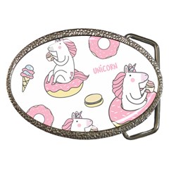 Unicorn Seamless Pattern Background Vector (1) Belt Buckles by Sobalvarro