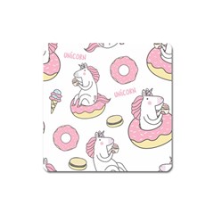 Unicorn Seamless Pattern Background Vector (1) Square Magnet by Sobalvarro