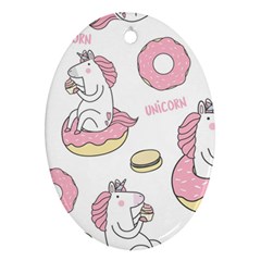 Unicorn Seamless Pattern Background Vector (1) Oval Ornament (two Sides) by Sobalvarro