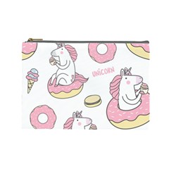 Unicorn Seamless Pattern Background Vector (1) Cosmetic Bag (large) by Sobalvarro