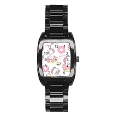Unicorn Seamless Pattern Background Vector (1) Stainless Steel Barrel Watch by Sobalvarro
