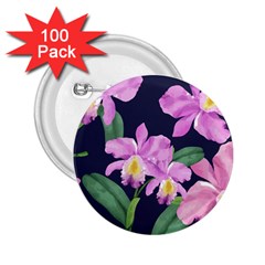 Vector Hand Drawn Orchid Flower Pattern 2 25  Buttons (100 Pack)  by Sobalvarro