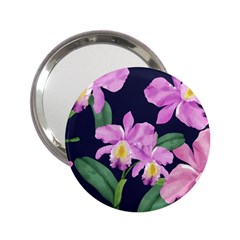 Vector Hand Drawn Orchid Flower Pattern 2 25  Handbag Mirrors by Sobalvarro