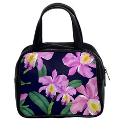 Vector Hand Drawn Orchid Flower Pattern Classic Handbag (two Sides) by Sobalvarro