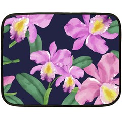 Vector Hand Drawn Orchid Flower Pattern Double Sided Fleece Blanket (mini)  by Sobalvarro