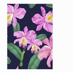 Vector Hand Drawn Orchid Flower Pattern Small Garden Flag (two Sides) by Sobalvarro