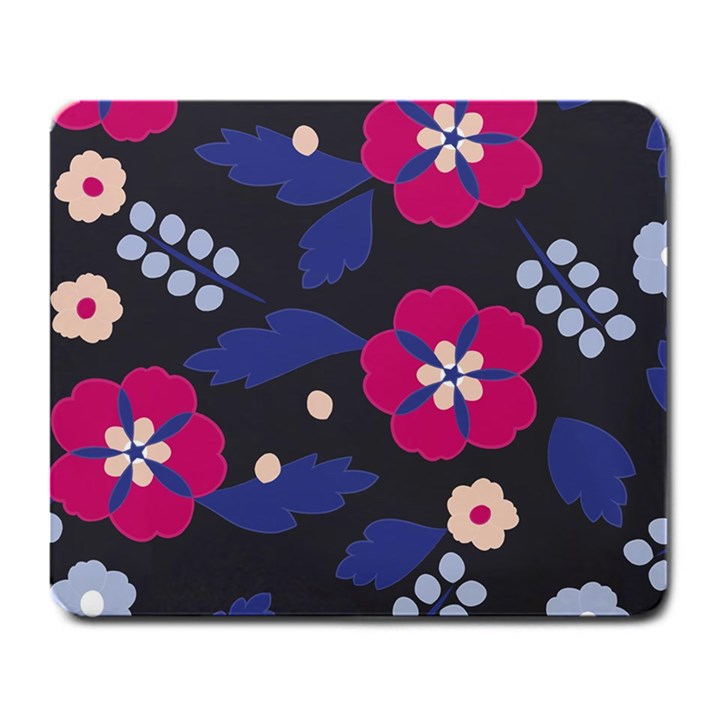 Vector Seamless Flower And Leaves Pattern Large Mousepads