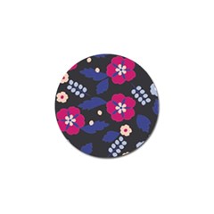 Vector Seamless Flower And Leaves Pattern Golf Ball Marker by Sobalvarro