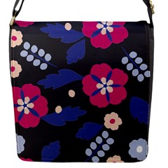 Vector Seamless Flower And Leaves Pattern Flap Closure Messenger Bag (s)