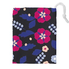 Vector Seamless Flower And Leaves Pattern Drawstring Pouch (5xl) by Sobalvarro