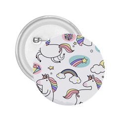 Cute Unicorns With Magical Elements Vector 2 25  Buttons by Sobalvarro