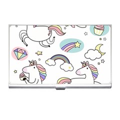 Cute Unicorns With Magical Elements Vector Business Card Holder by Sobalvarro