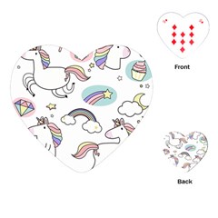 Cute Unicorns With Magical Elements Vector Playing Cards Single Design (heart) by Sobalvarro