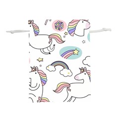 Cute Unicorns With Magical Elements Vector Lightweight Drawstring Pouch (s) by Sobalvarro