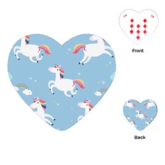 Unicorn Seamless Pattern Background Vector (2) Playing Cards Single Design (heart) by Sobalvarro