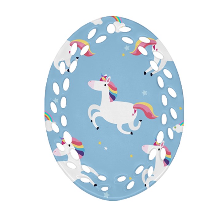 Unicorn Seamless Pattern Background Vector (2) Ornament (Oval Filigree)