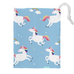 Unicorn Seamless Pattern Background Vector (2) Drawstring Pouch (4xl) by Sobalvarro