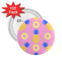 Pop Art Pineapple Seamless Pattern Vector 2 25  Buttons (100 Pack)  by Sobalvarro