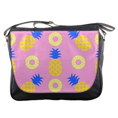 Pop Art Pineapple Seamless Pattern Vector Messenger Bag by Sobalvarro