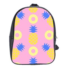 Pop Art Pineapple Seamless Pattern Vector School Bag (xl) by Sobalvarro