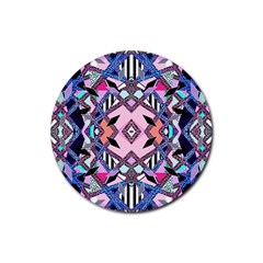 Marble Texture Print Fashion Style Patternbank Vasare Nar Abstract Trend Style Geometric Rubber Coaster (round)  by Sobalvarro