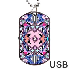 Marble Texture Print Fashion Style Patternbank Vasare Nar Abstract Trend Style Geometric Dog Tag Usb Flash (two Sides) by Sobalvarro