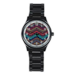 Ethnic  Stainless Steel Round Watch