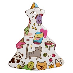 Set Kawaii Doodles Christmas Tree Ornament (two Sides)