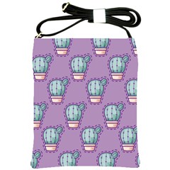 Seamless Pattern Patches Cactus Pots Plants Shoulder Sling Bag