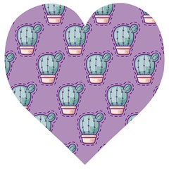 Seamless Pattern Patches Cactus Pots Plants Wooden Puzzle Heart by Vaneshart