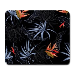 Exotic Flower Leaves Seamless Pattern Large Mousepads by Vaneshart