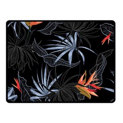 Exotic Flower Leaves Seamless Pattern Fleece Blanket (small)