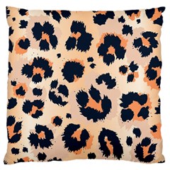 Leopard Pattern Funny Drawing Seamless Pattern Standard Flano Cushion Case (one Side)