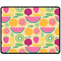 Seamless Pattern With Fruit Vector Illustrations Gift Wrap Design Double Sided Fleece Blanket (medium) 