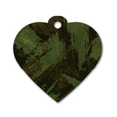 Camouflage Brush Strokes Background Dog Tag Heart (two Sides) by Vaneshart