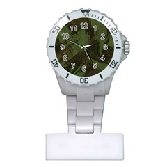 Camouflage Brush Strokes Background Plastic Nurses Watch