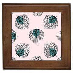 Green Tropical Leaves Seamless Pattern Framed Tile